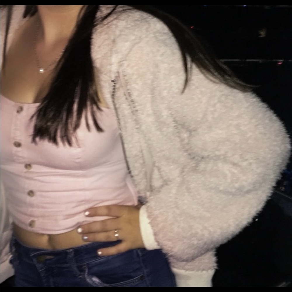 Abercrombie Pink Button-Up Top